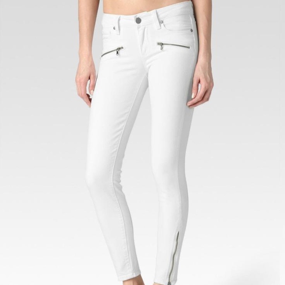 PAIGE Denim - Paige Women’s White Jane Zip Cropped Jeans EUC 29